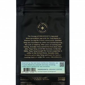 Coastal Blend Coffee Bag (Back) with small coffee flower design