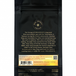 Golden Hour Coffee Bag (Back) with small coffee flower design