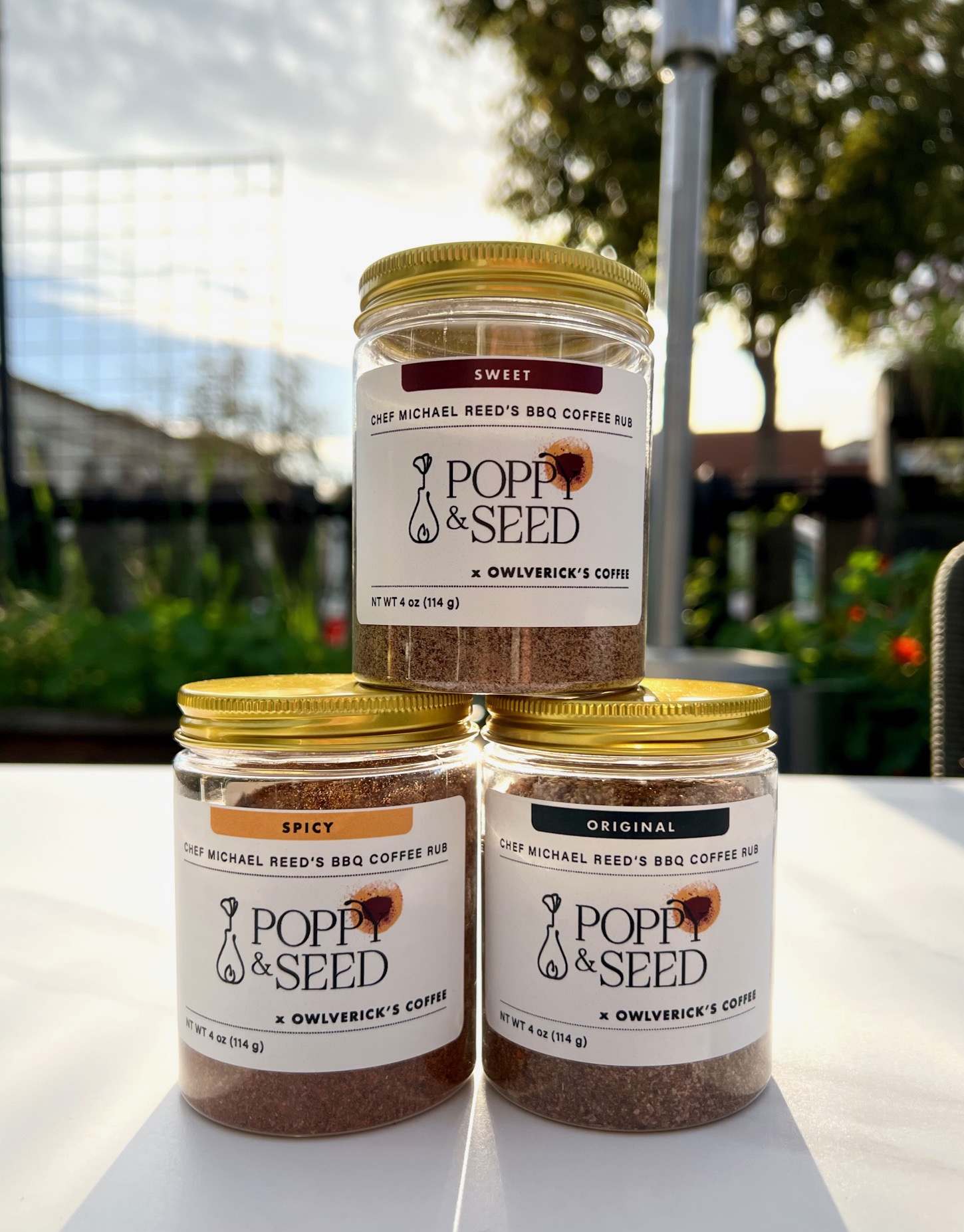 Trio of Bbq Coffee Rubs including Original, Spicy and Sweet in cans