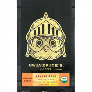 Golden Hour Coffee Bag (Front) with Large Owl Design