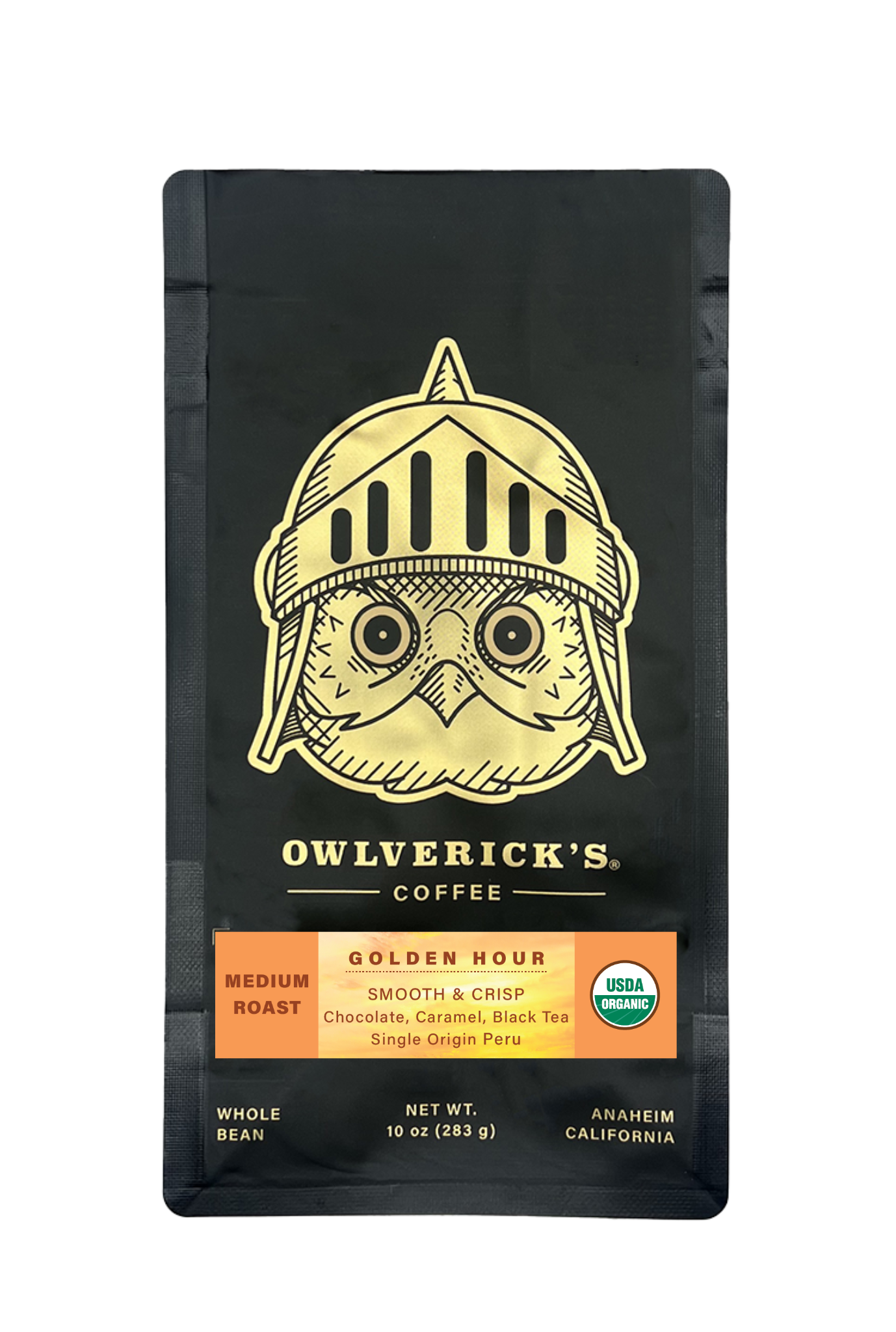 Golden Hour Coffee Bag (Front) with Large Owl Design