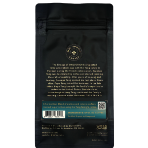 Back of Saigon Nights Coffee bag