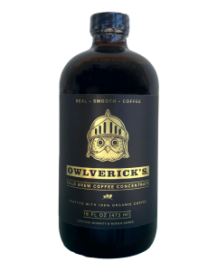 Cold Brew Concentrate_1 Front of Cold Brew Concentrate Bottle with Owl Design